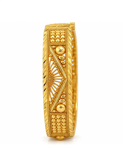 Gold Plated Openable Sunburst Single Bangle