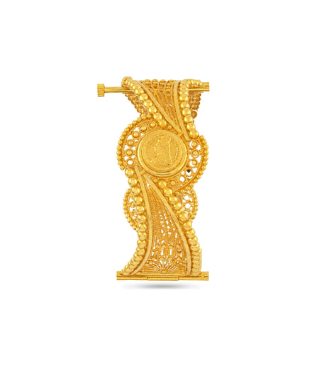 Gold Plated Wedding Temple Coin Single Bangle