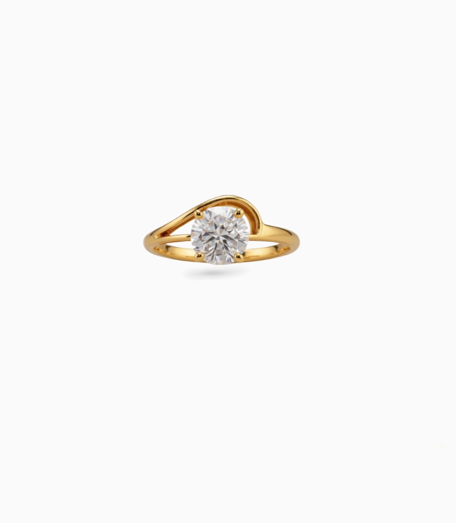 Gold Plated Festive AD Solitaire Finger Ring