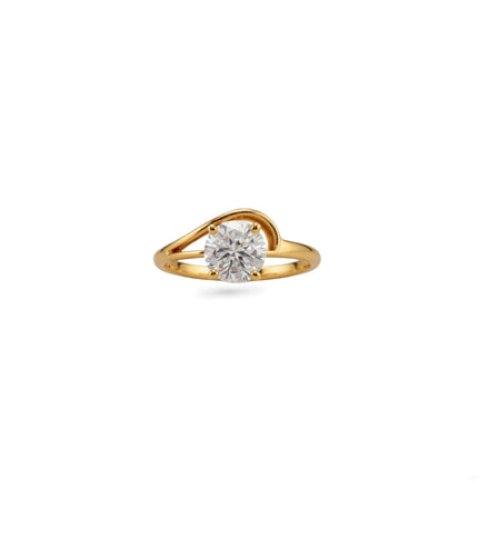 Gold Plated Festive AD Solitaire Finger Ring