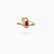 Gold Plated Office Wear White-Red AD Finger Ring