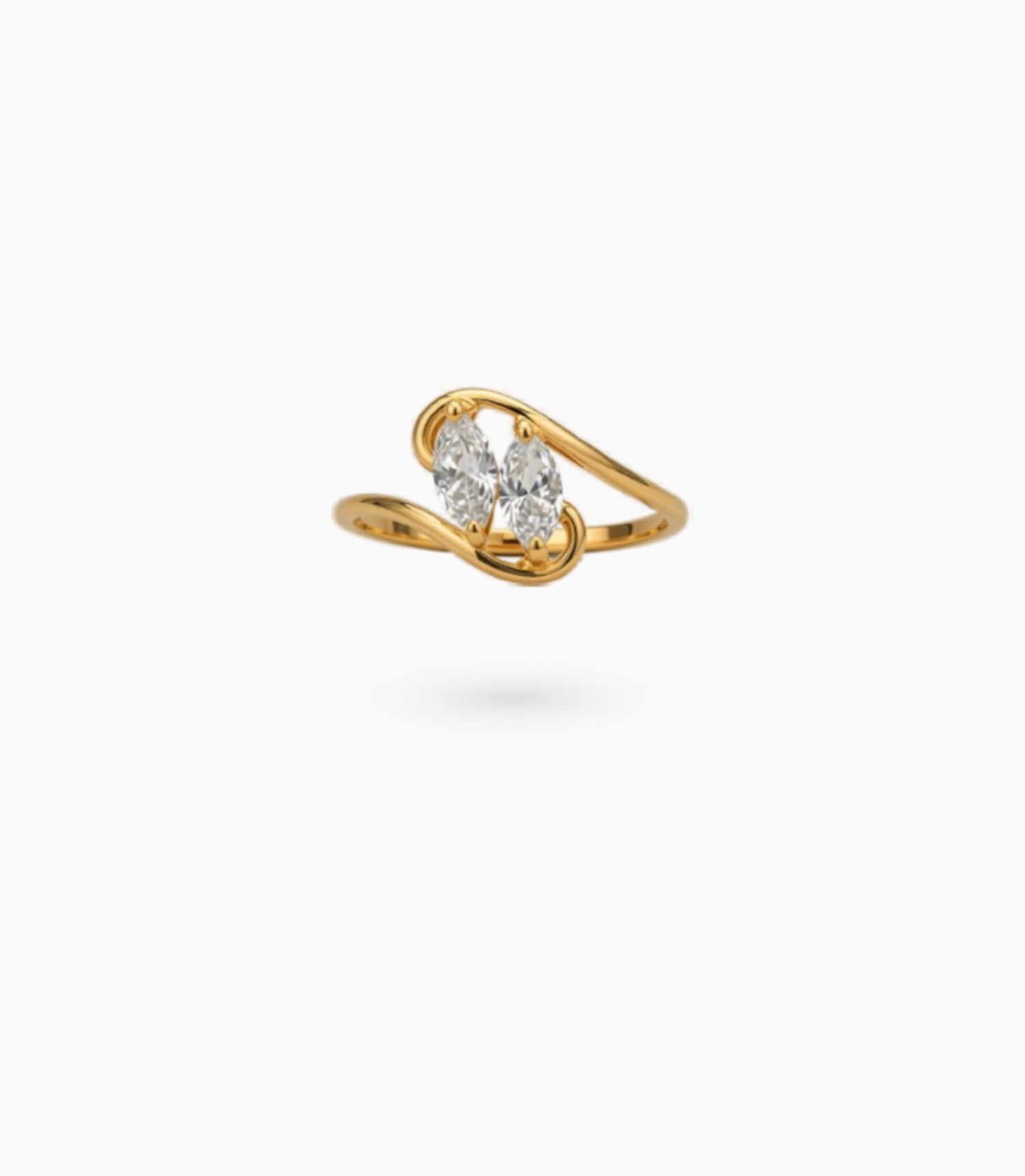 Gold Plated Office Wear Lite White AD Finger Ring