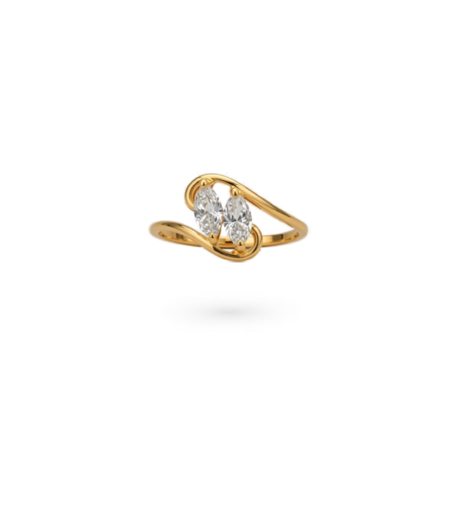 Gold Plated Office Wear Lite White AD Finger Ring