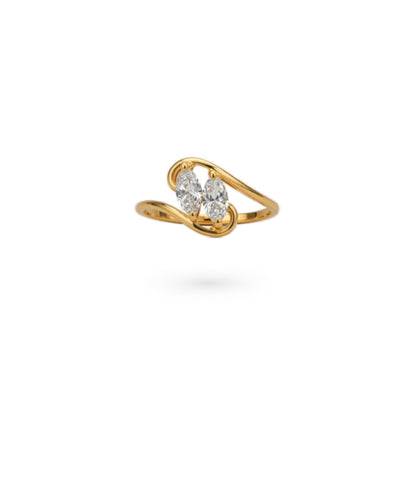 Gold Plated Office Wear Lite White AD Finger Ring