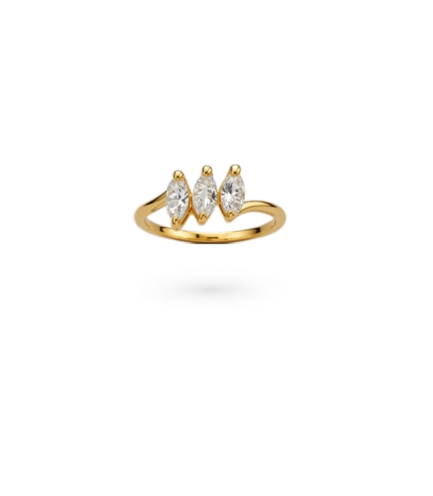 Gold Plated Party White AD Finger Ring