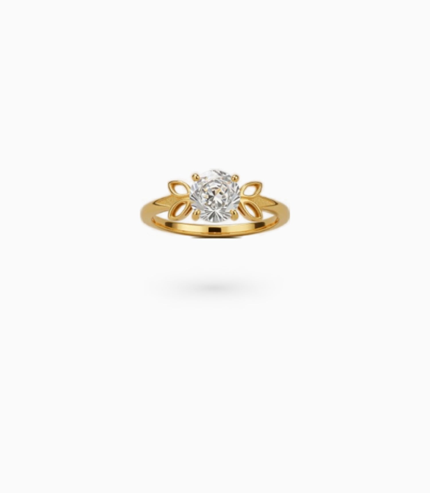 Gold Plated Festive White AD Finger Ring