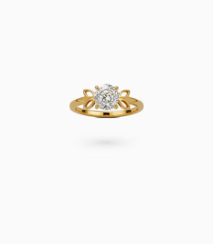Gold Plated Festive White AD Finger Ring