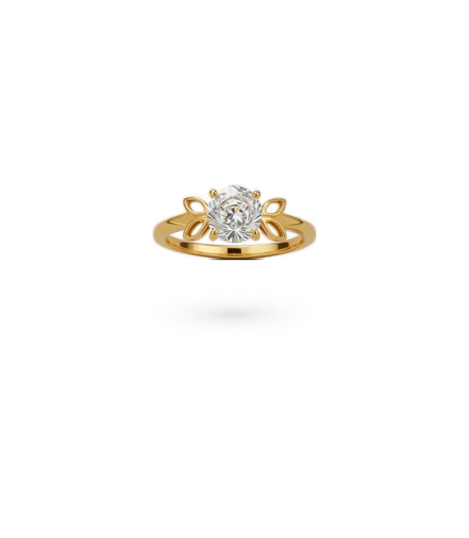 Gold Plated Festive White AD Finger Ring