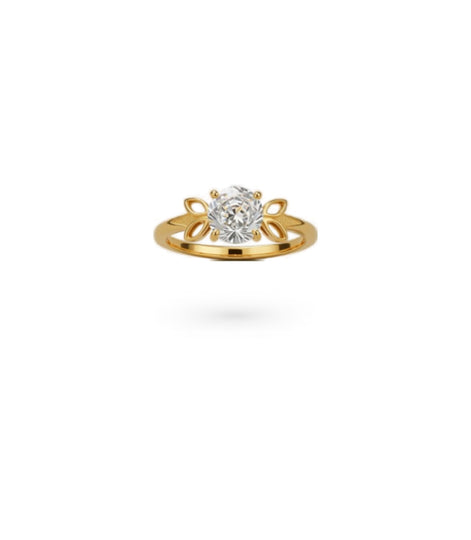 Gold Plated Festive White AD Finger Ring
