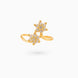 Gold Plated Flower Bypass AD Finger Ring