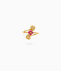 Gold Plated Party Red Flower AD Finger Ring