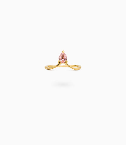 Gold Plated Everyday Pink AD Finger Ring