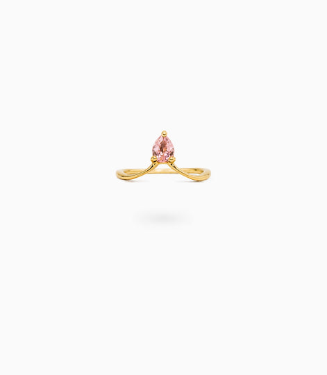 Gold Plated Everyday Pink AD Finger Ring
