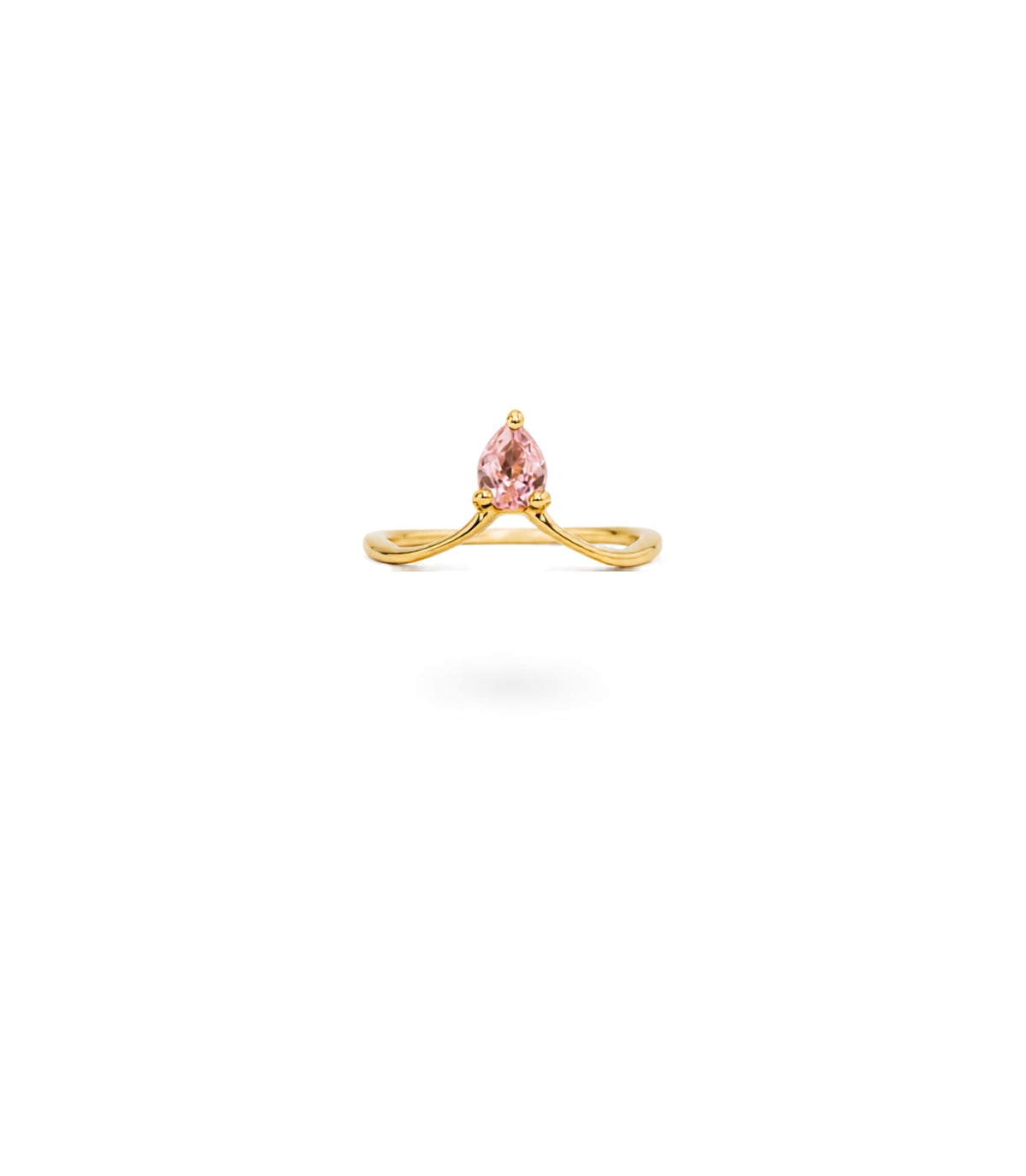 Gold Plated Everyday Pink AD Finger Ring