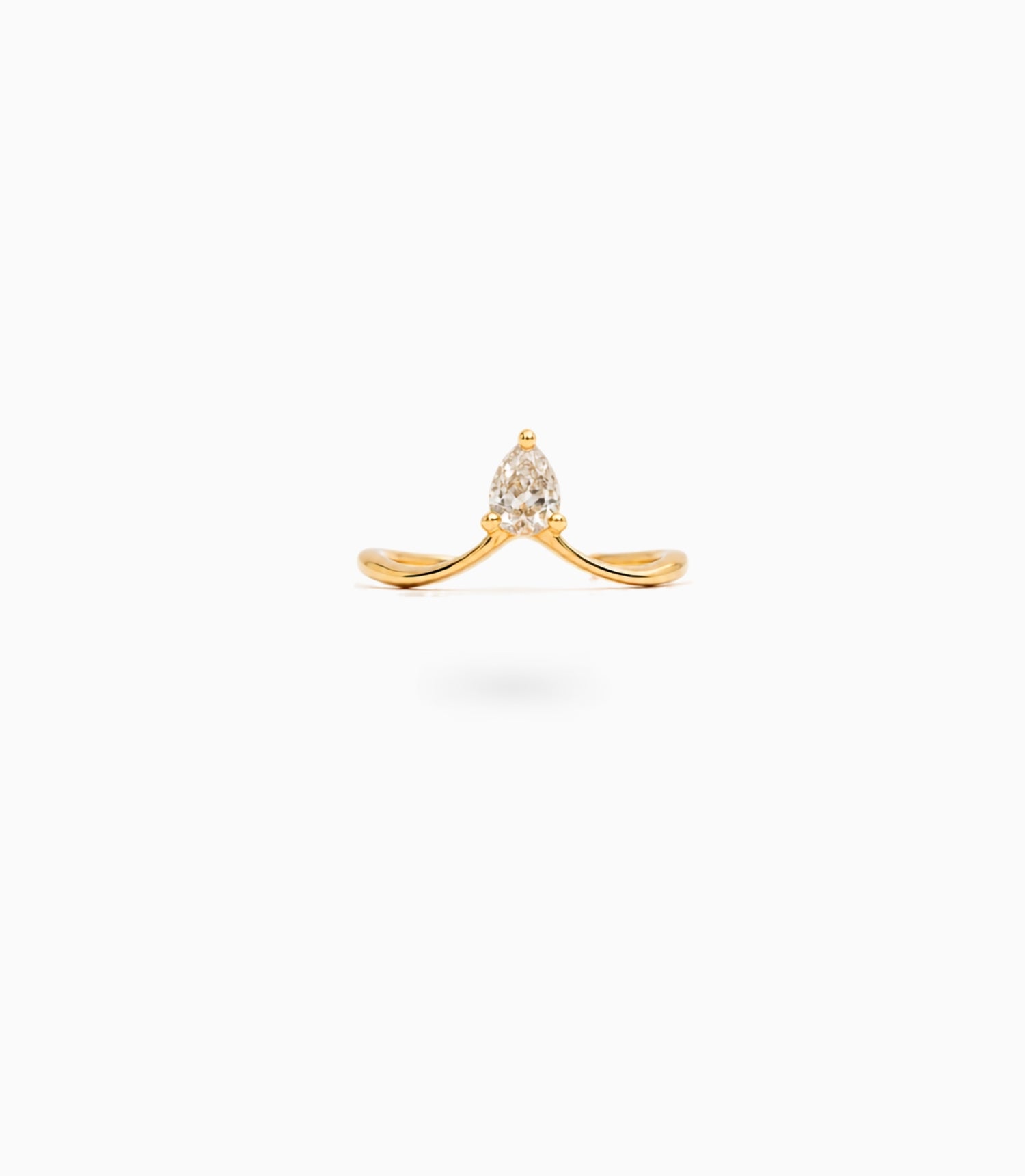 Gold Plated Everyday White AD Finger Ring