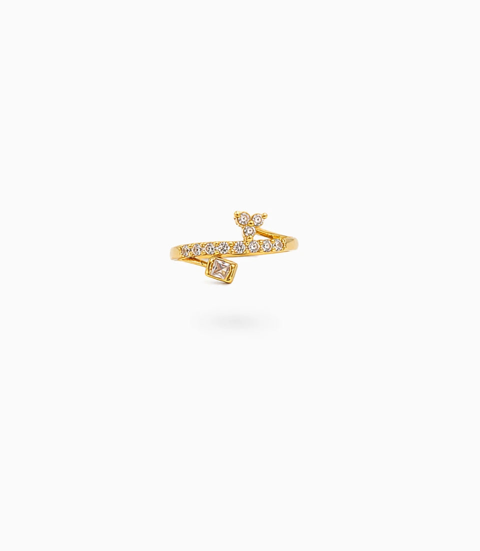 Gold Plated Party Contemporary AD Finger Ring