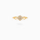 Gold Plated Aurelia Floral Crystal Adjustable Ring