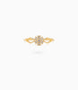Gold Plated Aurelia Floral Crystal Adjustable Ring