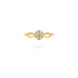 Gold Plated Aurelia Floral Crystal Adjustable Ring