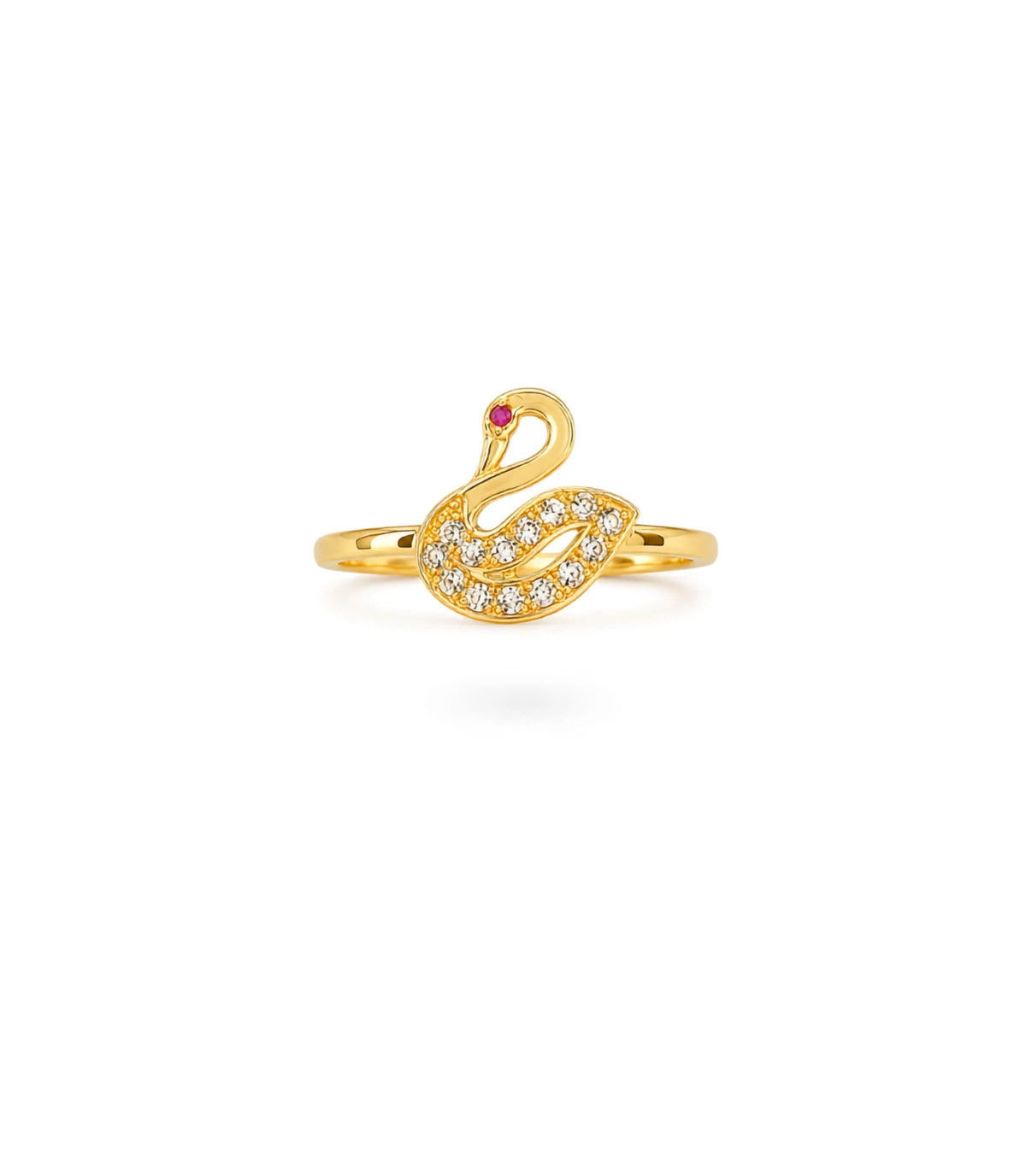 Gold Plated Festive White Peacock Finger Ring