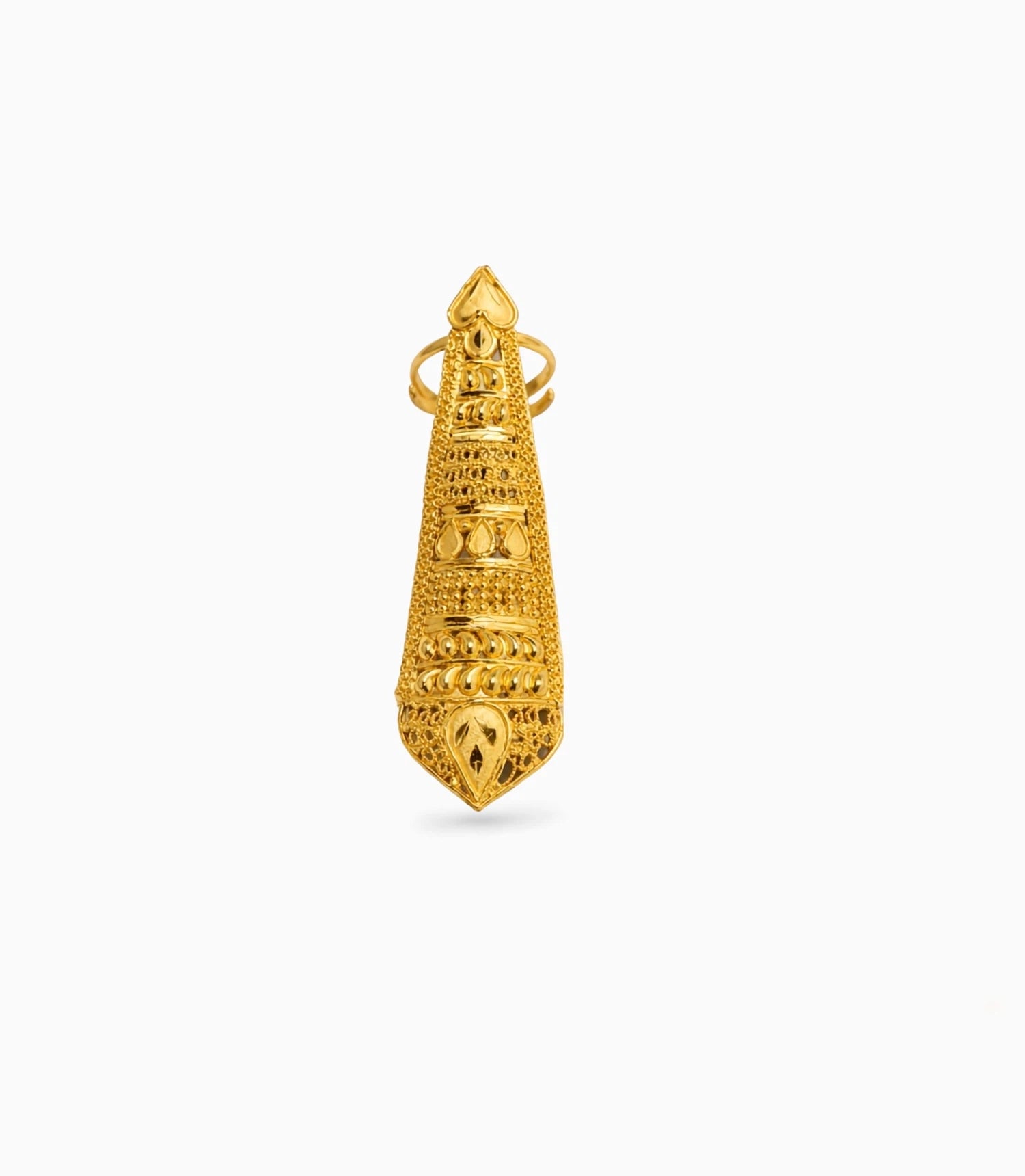 Gold Plated Wedding Long Panja Finger Ring