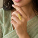 Gold Plated Adjustable Leaf Ring for Women