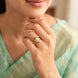 Gold Plated Pear-Cut White AD Finger Ring