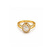 Gold Plated Pear-Cut White AD Finger Ring