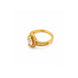 Gold Plated Pear-Cut White AD Finger Ring