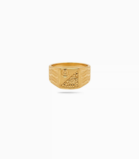 Gold Plated Bridal Square Finger Ring Men