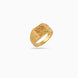 Gold Plated Checkerboard Square Finger Ring Men