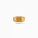 Gold Plated Checkerboard Square Finger Ring Men