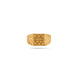 Gold Plated Checkerboard Square Finger Ring Men