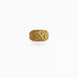 Gold Plated Textured Square Finger Ring Men