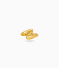 Gold Plated Bypass Style Leaf Wrap Finger Ring