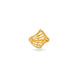 Gold Plated Textured Abstract Leaf Finger Ring