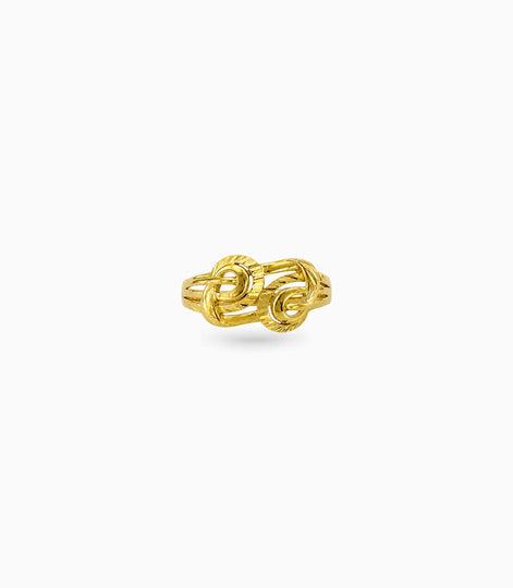 Gold Plated Dual Interlocking Swirl Finger Ring