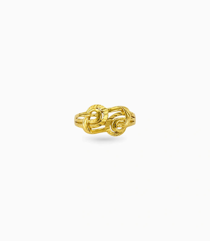 Gold Plated Dual Interlocking Swirl Finger Ring