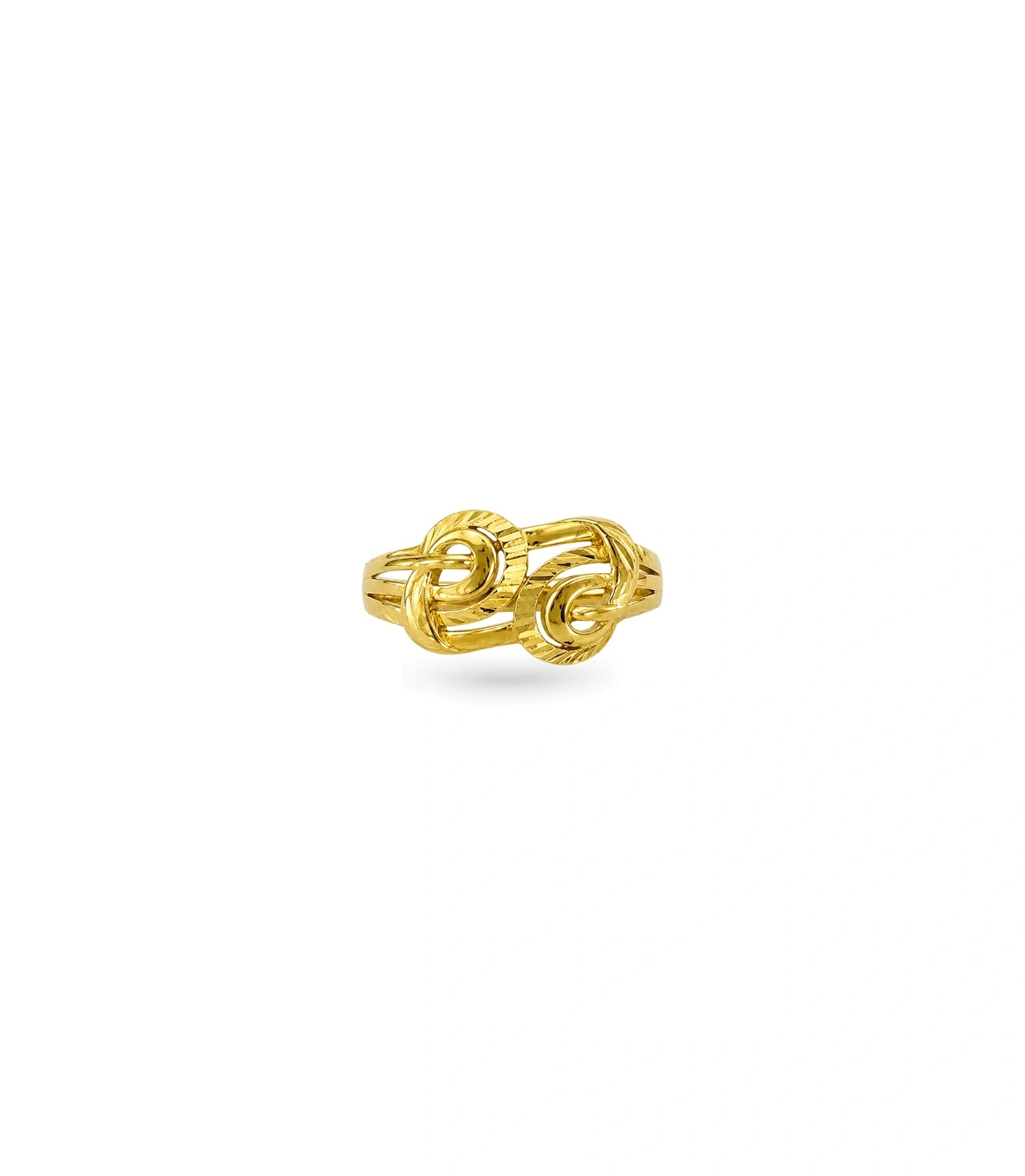 Gold Plated Dual Interlocking Swirl Finger Ring