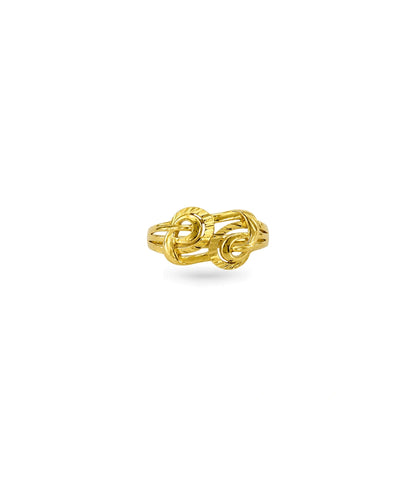 Gold Plated Dual Interlocking Swirl Finger Ring