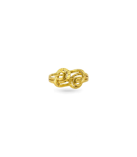 Gold Plated Dual Interlocking Swirl Finger Ring