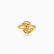 Gold Plated Textured Abstract Wave Finger Ring