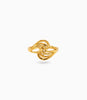 Gold Plated Textured Abstract Wave Finger Ring