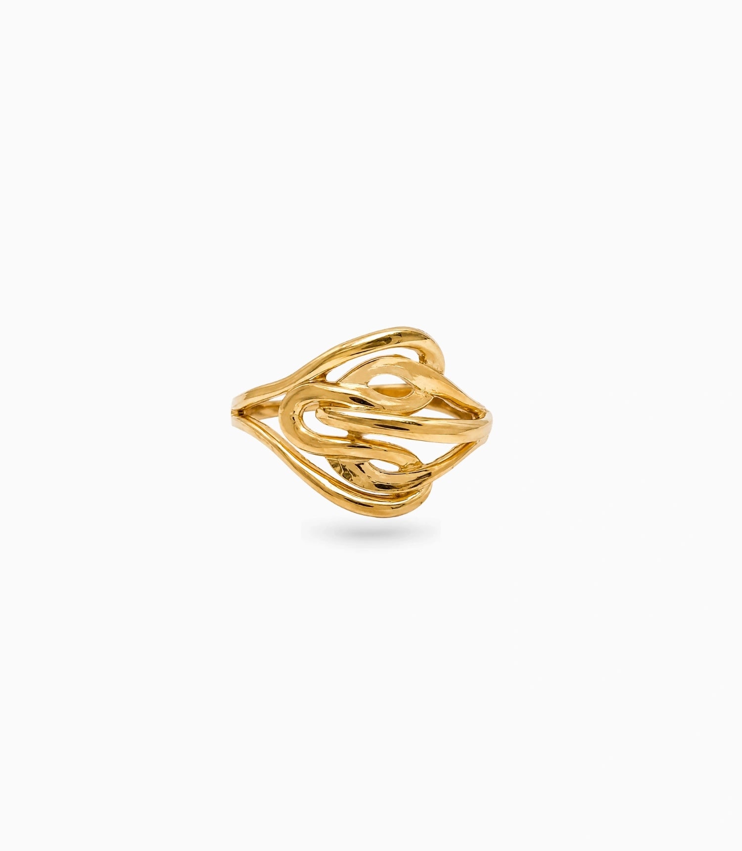 Gold Plated Abstract Geometric Loop Finger Ring