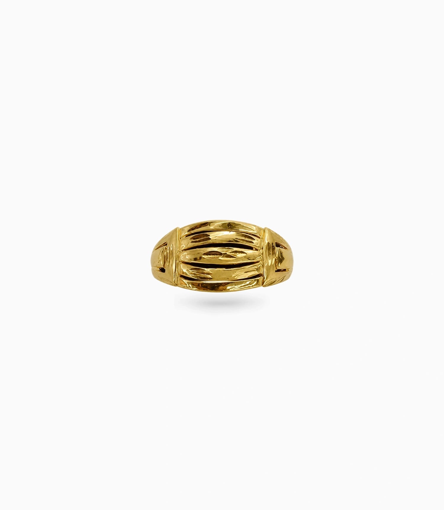 Gold Plated Multi-Strand Chevron Band Finger Ring