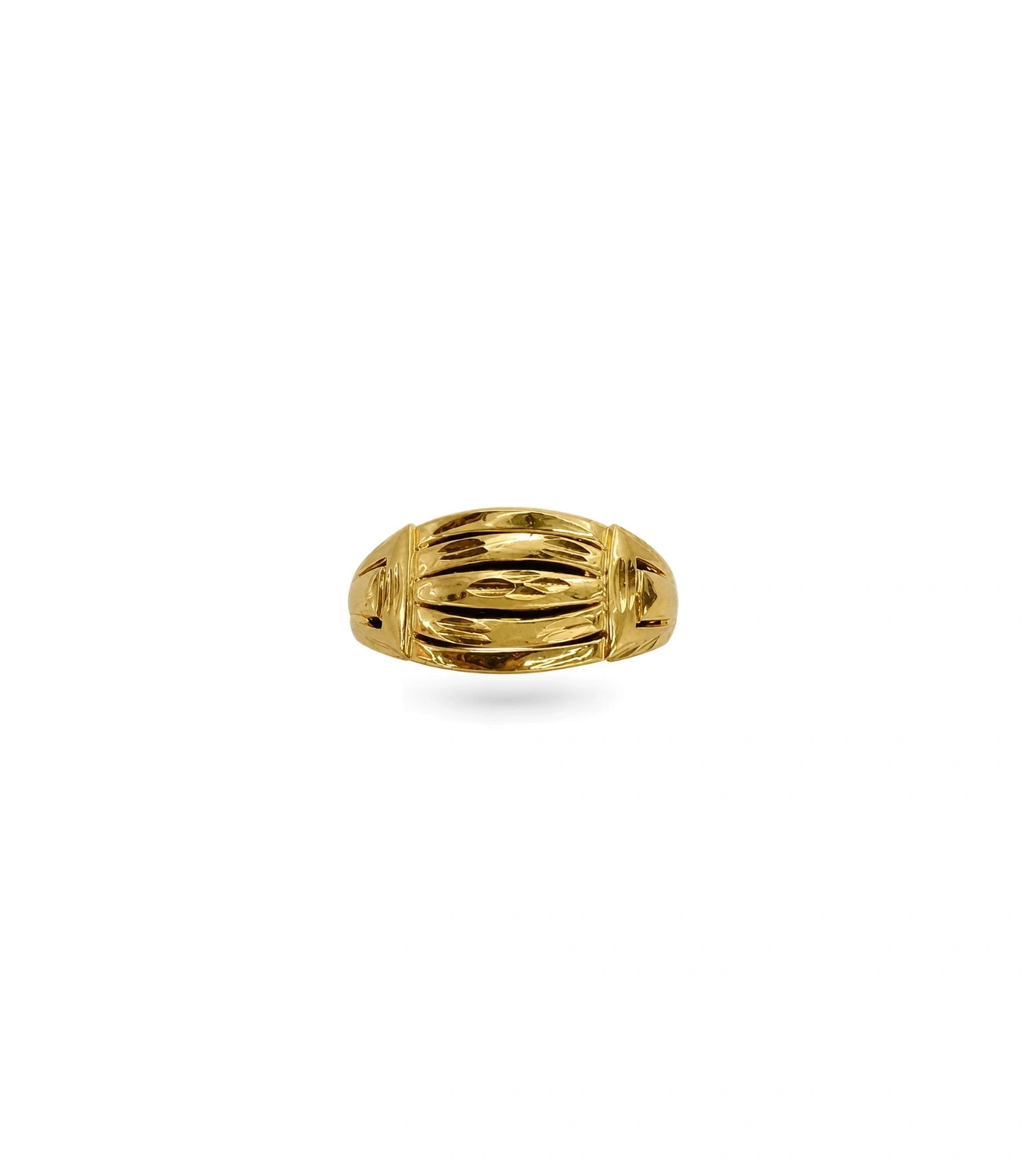 Gold Plated Multi-Strand Chevron Band Finger Ring