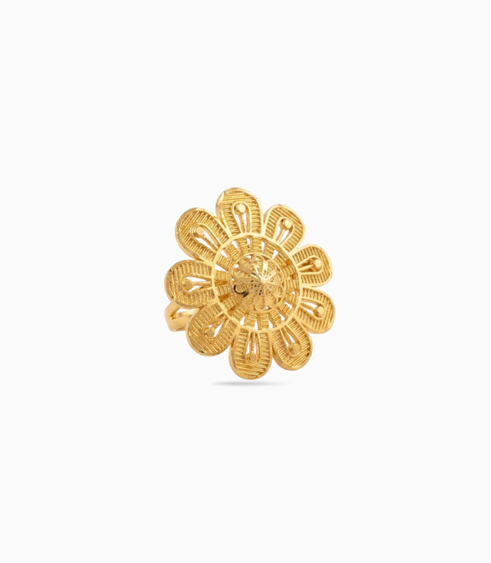 Gold Plated Statement Adjustable Finger Ring