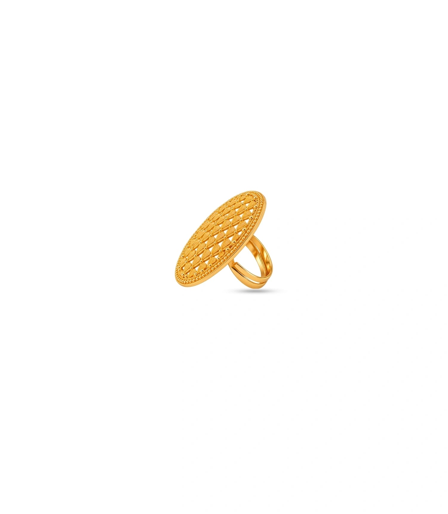 Gold Plated Floral Adjustable Finger Ring