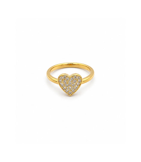 Gold Plated Heart Shaped Finger Ring