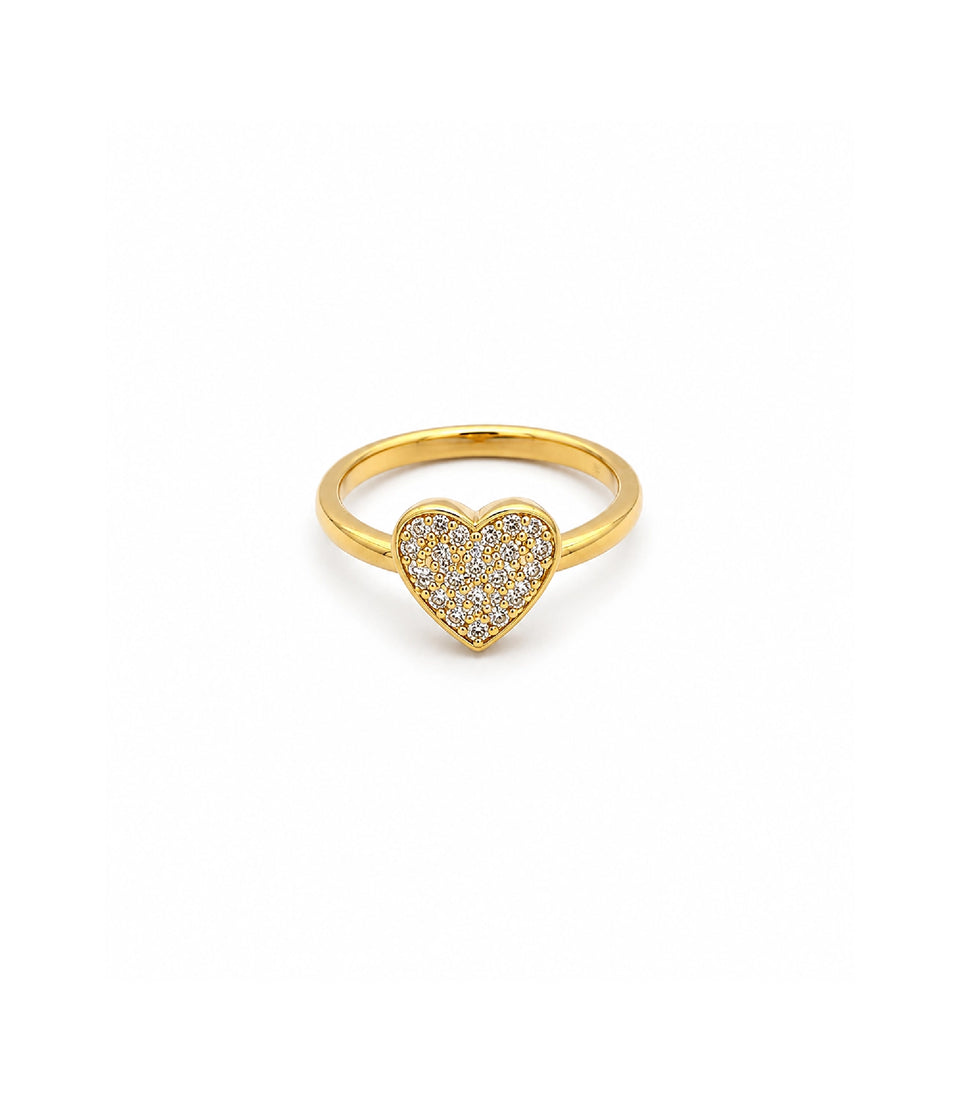 Gold Plated Heart Shaped Finger Ring